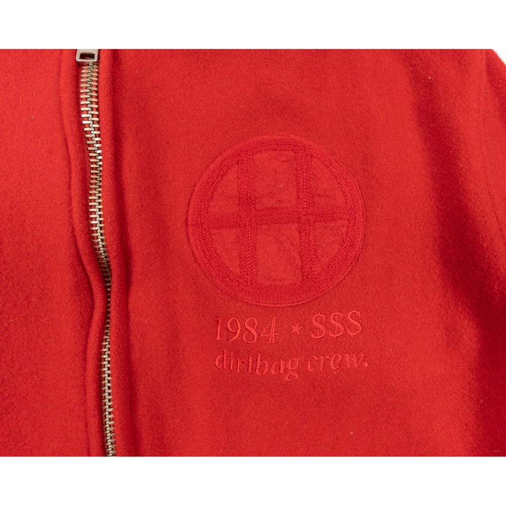Huf Jacket Mens Xlarge Red Varsity Letterman Wool Streetwear Skateboard Adult View 2